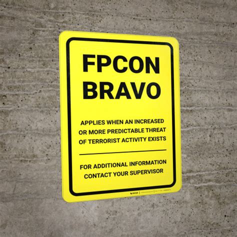 Fpcon Bravo Wall Sign Creative Safety Supply