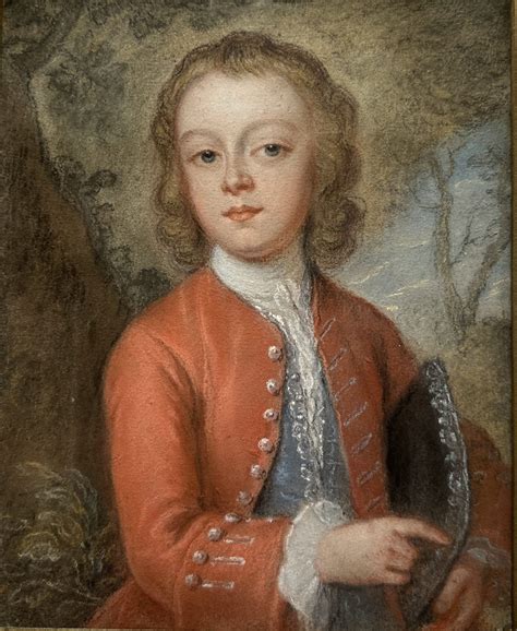 Circle Of Arthur Pond 1710 1758 Portrait Of A Young Boy In A Red