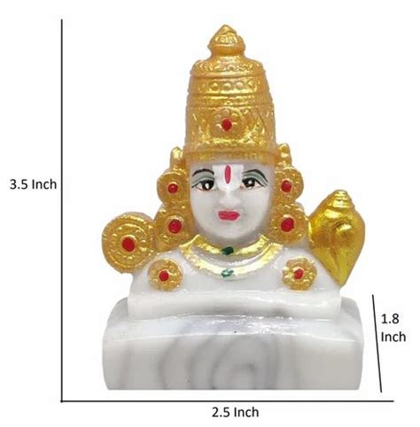 Venkateswara Marble Dust Statue Tirupati Balaji Idol For Car Dashboard