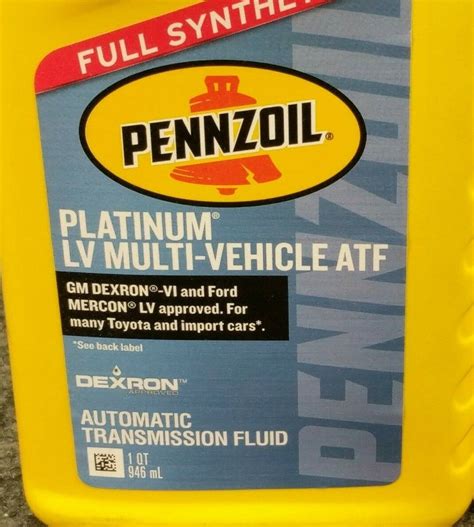 Pennzoil Plat Lv Mv Automatic Transmission Fluid 35q 56 Off