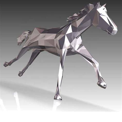 3D Stainless Steel Outdoor Large Horse Sculpture