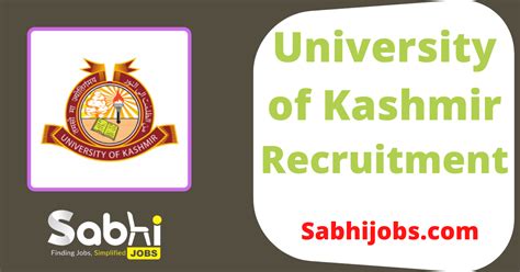 Kashmir University Jobs Notification Apply Walkin For Project