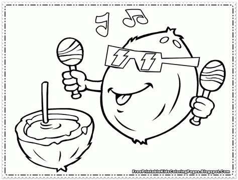 Free Coconut Coloring Page, Download Free Coconut Coloring Page png ...