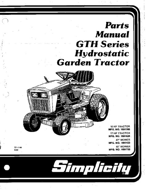 Simplicity 16 Gth Owners Manual Pdf
