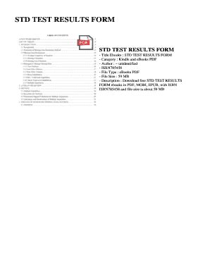 Fillable Online Savs Std Test Results Form Std Test Results Form