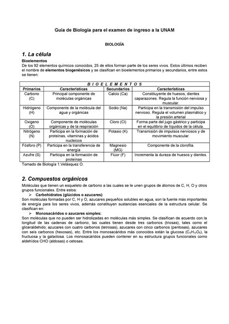 186474556 3 Guia Ingreso Biologia Guía De Biología Para El Examen De Ingreso A La Unam