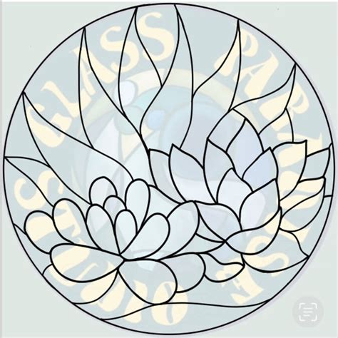 Succulents Stained Glass Pattern Pdf Digital File Versions Etsy