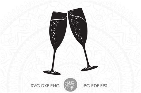 Champagne Flutes Svg Champagne Glass Svg By Artisan Craft Svg