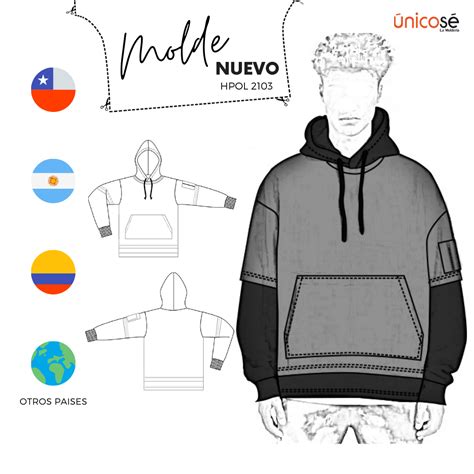 Nuevo Molde De POLERON OVERSIZE HOMBRE 2103 En 2021 Poleron Hombres