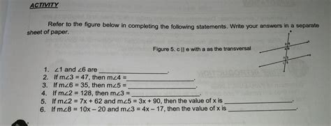 Solved ACTIVITY Refer To The Figure Below In Completing The Following