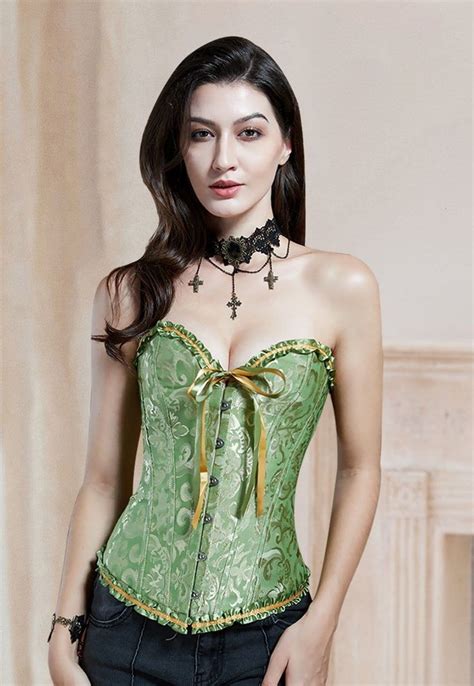 Floral Corset Top Plus Size Green Corset Bridal Corset Green Corset Steampunk Corset Dress