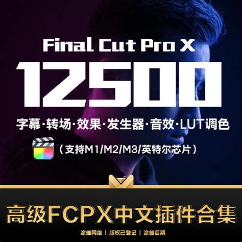 Fcpx插件合集转场字幕磨皮效果调色支持final Cut Pro106支持m1虎窝淘