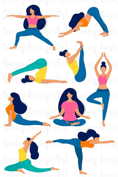 Cartoon Yoga Pose Clip Art