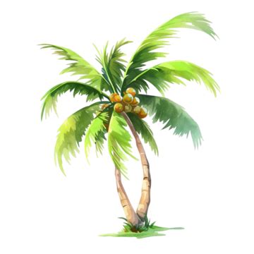 Summer Seaside Beach Coconut Tree Elements Hand Drawn Summer Coconut