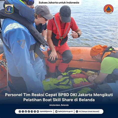 Personel Tim Reaksi Cepat BPBD DKI Jakarta Mengikuti Pelatihan Boat