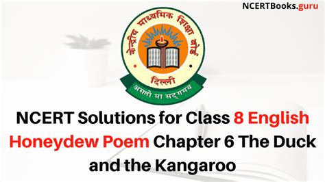 NCERT Solutions For Class 8 English Honeydew Poem Chapter 6 The Duck