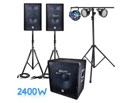 PACK SONO BM SONIC BMS 1812 2400W SUB 46cm 2 FLASH PAR LED DOUE BM