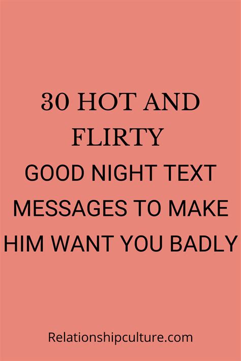 30 Hot And Flirty Good Night Text Messages To Make Him Want You Badly