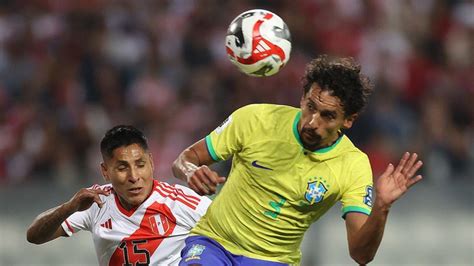 Resumen goles y resultados del Perú Brasil I Marquinhos salva a un