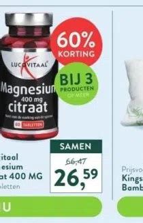 Lucovitaal Magnesium Citraat 400 Mg Aanbieding Bij Holland Barrett