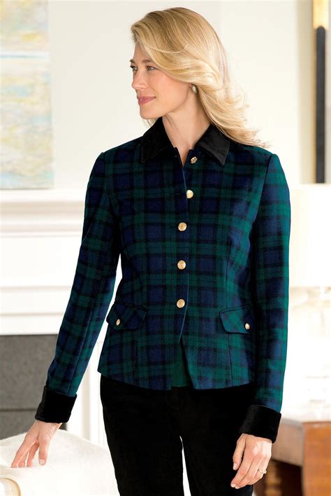 Black Watch Plaid Jacket By JG Hook Misses Chadwicks Plaid Trend