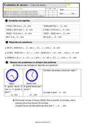 Temps Et Dur E Heure Minute Seconde Cm Exercice Valuation