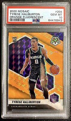 Tyrese Haliburton Panini Mosaic Rookie Orange Fluorescent Psa