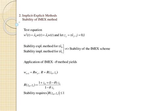 Ppt Imex Methods For Advection Diffusion Reaction Equations