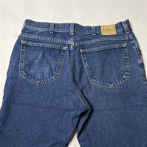 Vintage S Lee Straight Leg Faded Worn In Denim Blue Gem