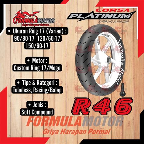 Jual Ban Motor Corsa Platinum R46 Ring 17 Racing Compound Tubeless