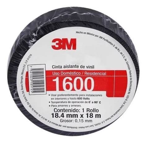 3M Cinta Aislante Temflex 1600 Negro