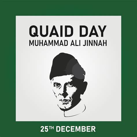 Premium Vector Quaid E Azam Day Vector Portrait Founder Of Pakistan 25th December Birthday