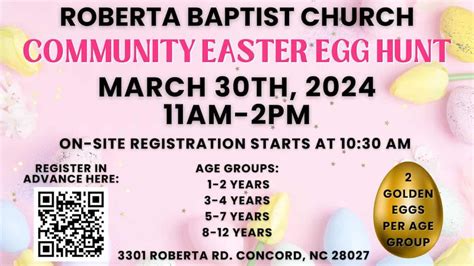 Community Easter Egg Hunt At Roberta Baptist Church In Concord March 30