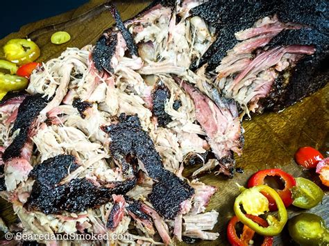 Smoked Pork Shoulder On Big Green Egg 9 Seared And Smoked