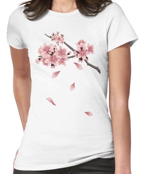 Cherry Blossom Branch Fitted T Shirt T Shirts For Women Cherry