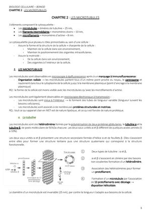 Les Microtubules Notes De Cours Chapitre Le Cytosquelette De