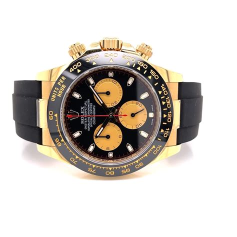 Rolex Daytona Yellow Gold Oysterflex Black Paul Newman Dial 116518ln