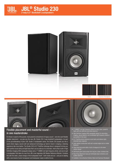 JBL Studio 230 Flexible Placement And Masterful Sound Manualzz