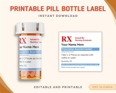 Printable Pill Bottle Label Template Free - Free Printable