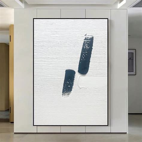 Large Black And White Abstract Painting 3D Textured Artwhite Etsy