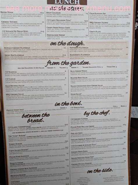 Menu at 110 Grill Saugus restaurant, Saugus