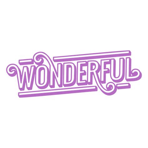 Wonderful Word Sentiment Stroke Png And Svg Design For T Shirts