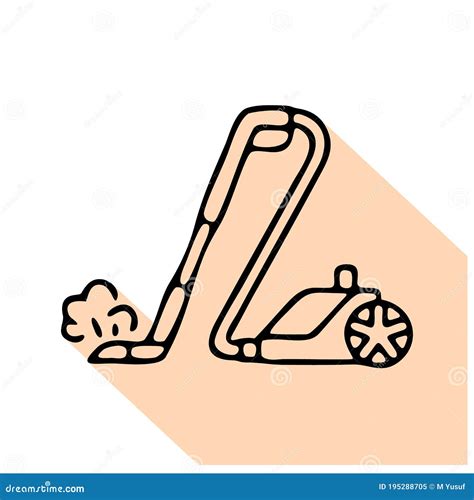 Steam Vacuum Cleaner Flat Line Icon Logo Vector Illustration Of