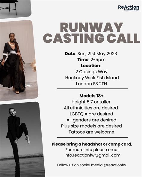 Runway Model Auditions In London Uk Open Call