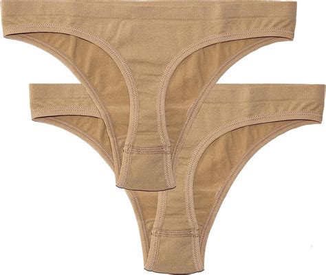 DANCEYOU Nude Briefs Seamless Thongs No Show Dance Gymnastics Underwear Packs Panties Under