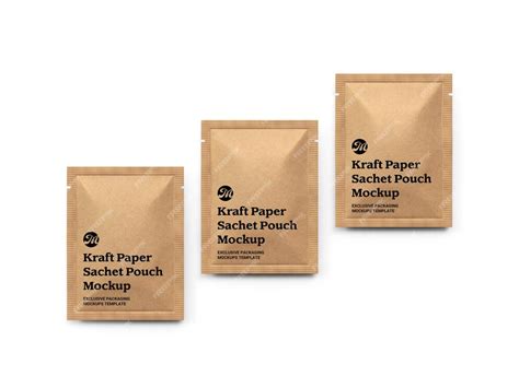 Premium Psd Kraft Paper Sachet Pouch Packet Mockup