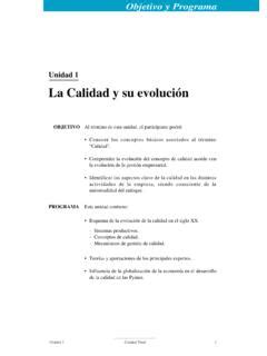 Unidad La Calidad Y Su Evoluci N Planificar Unidad La Calidad Y