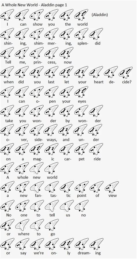 A Whole New World Ocarina Tabs Page 1 In 2024 Ocarina Tabs Music