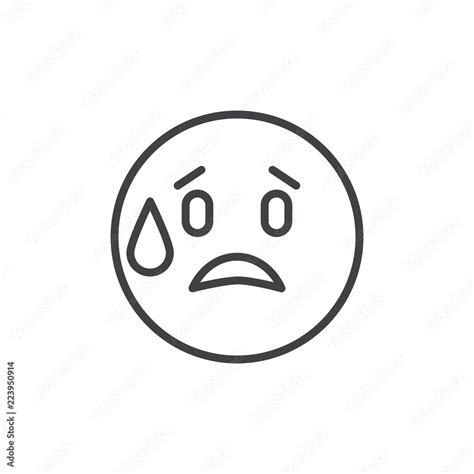 Embarrassed Emoticon Outline Icon Linear Style Sign For Mobile Concept