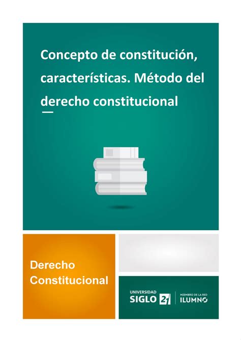 M1 Concepto De Constitución Características Método Del Derecho Constitucional 1 Concepto De